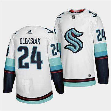 Mens Seattle Kraken #24 Jamie Oleksiak Away White Jersey Dzhi